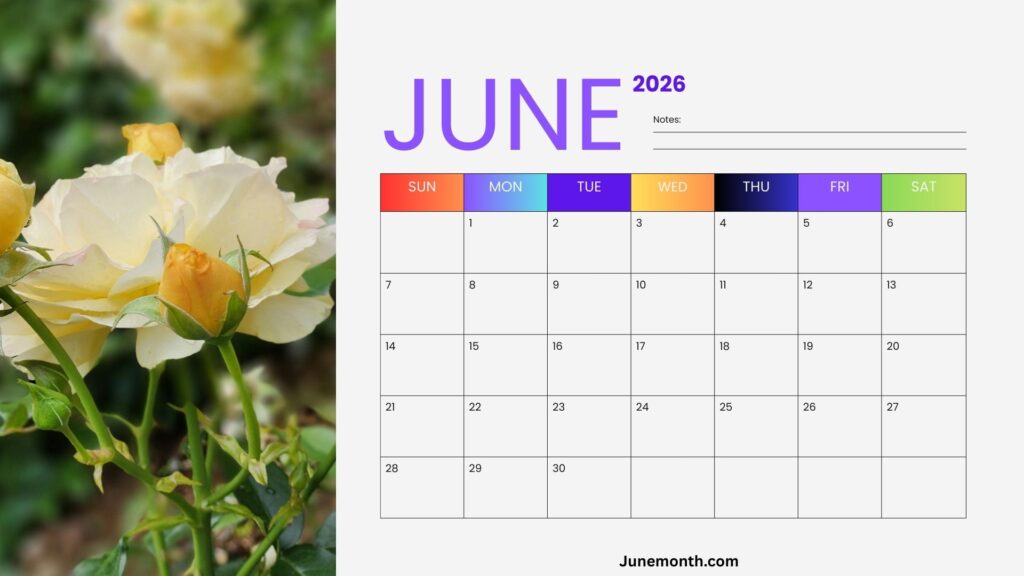 June 2026 Calendar.